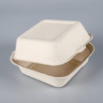 6″*6″ Bagasse Clamshell Burger Box