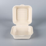 6″*6″ Bagasse Clamshell Burger Box