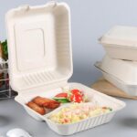 8″*8″ 3-Compartment Bagasse Clamshell