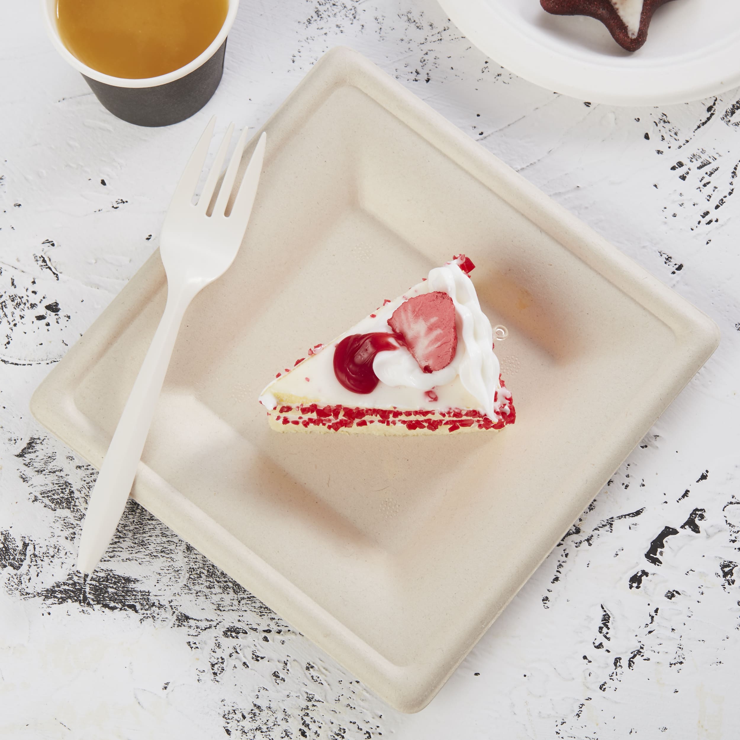 6″ Sugarcane Bagasse Pulp Square Plate