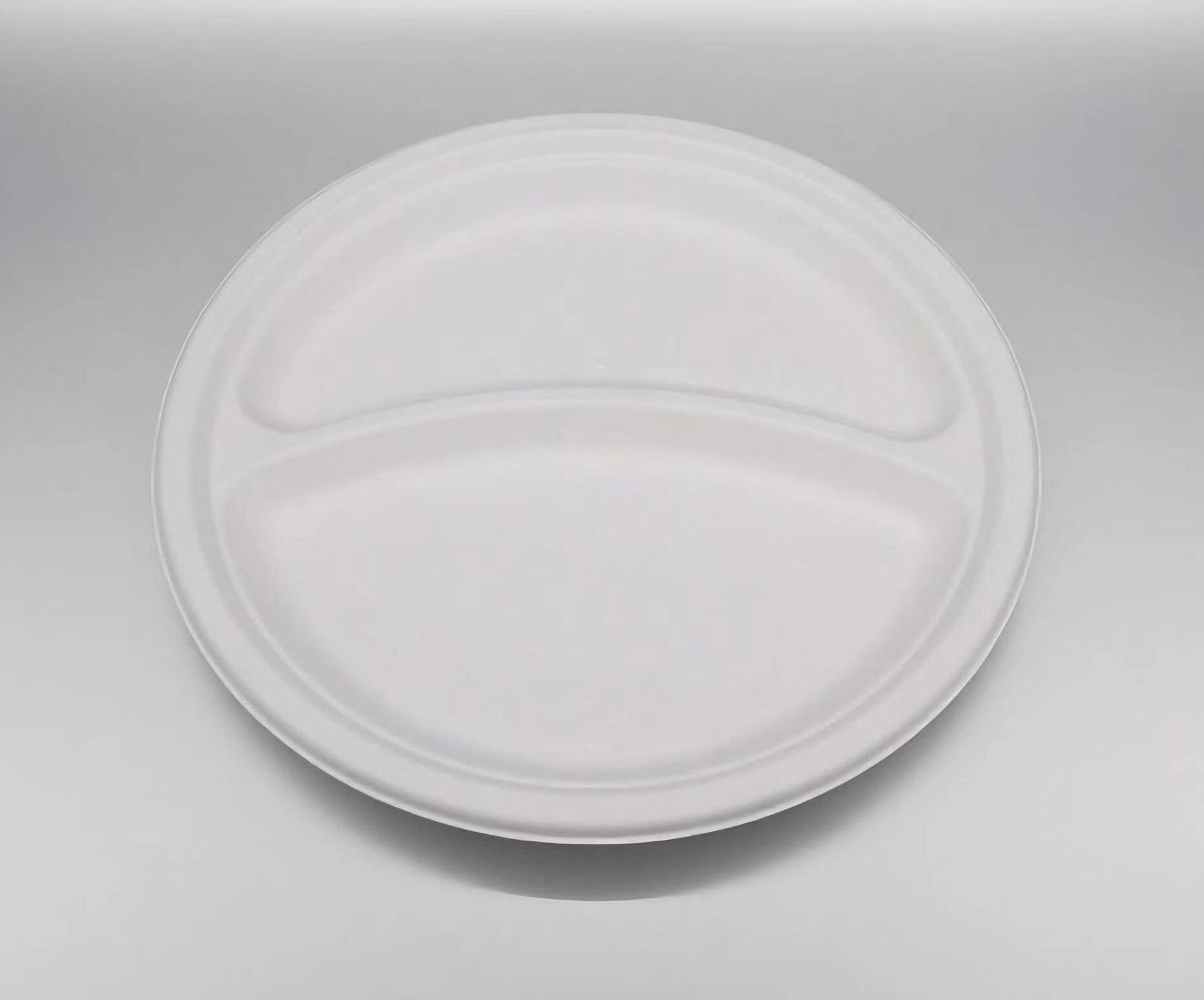 9″ 2-Compartment Bagasse Round Plate
