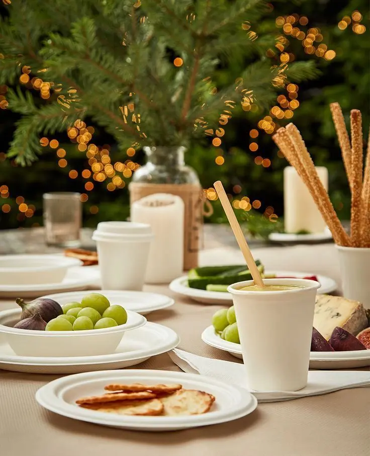 Eco-friendly tableware in use