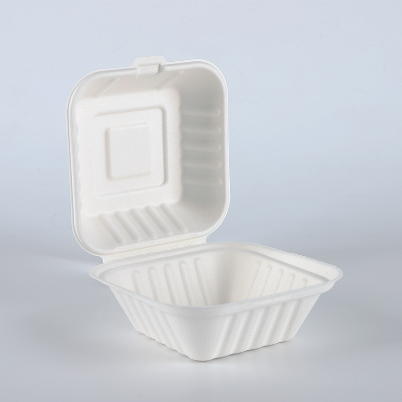 5″*5″ Bagasse Clamshell Burger Box