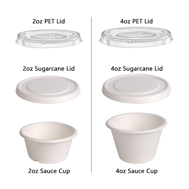 Lid for 2oz Sugarcane Bagasse Pulp Sauce Portion Cup