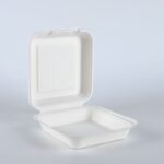 8″*8″ Sugarcane Bagasse Pulp Clamshell