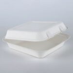 8″*8″ Sugarcane Bagasse Pulp Clamshell