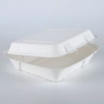 9″*9″ Sugarcane Bagasse Pulp Clamshell