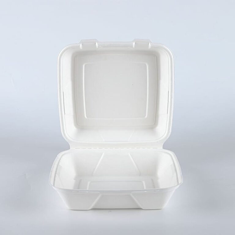9"*9" Sugarcane Bagasse Pulp Clamshell - Webester Eco Pack