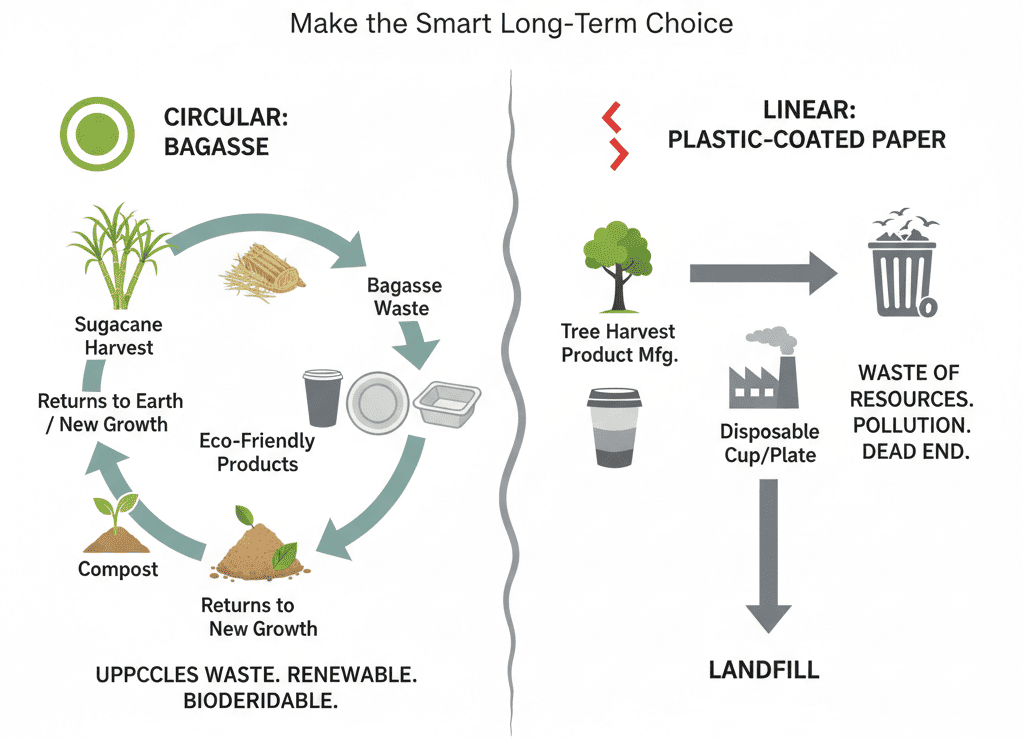 A field of sugarcane with an inset image of the fibrous bagasse pulp