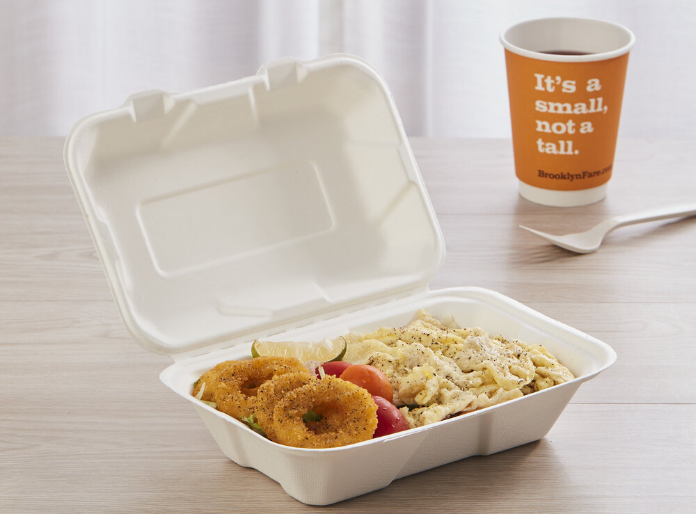 Graphic showing that sugarcane bagasse is a renewable and compostable resource